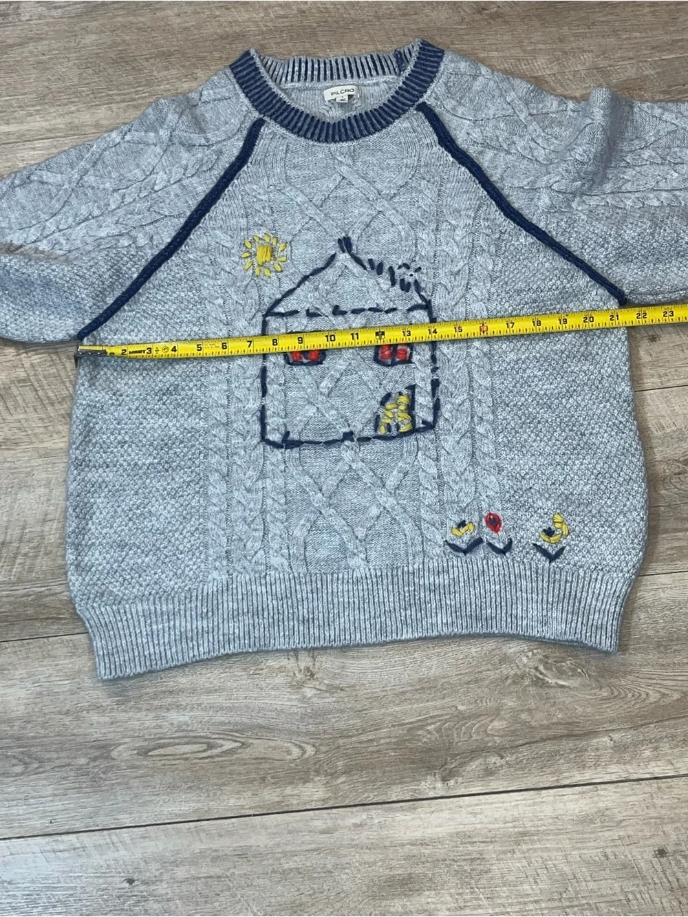 Anthropologie Pilcro Women’s Embroidered Cable Knit Sweater Size Large - Picture 7 of 9